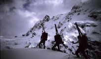 Approaching Price Glacier for a climb and ski descent