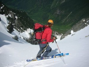 Testing stability atop Kumquat Couloir