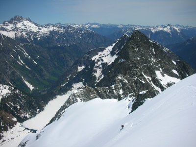 Dan skis the S Glacier.