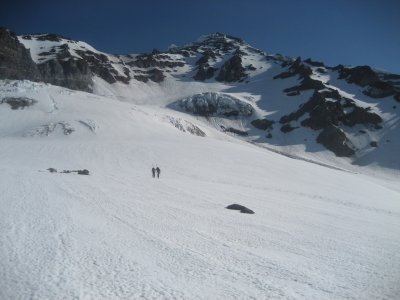 booting toward Success Glacier Couloirs