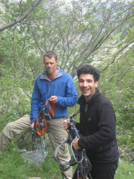 for a good wet climb, take 2 motivated international rock soldiers