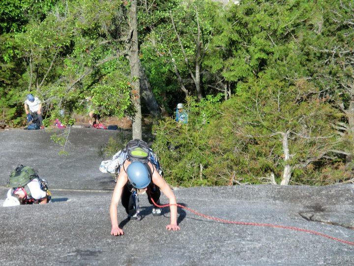 The first pitch of Diedre: mostly run out slab. Gets the heart going a bit faster on your first pitch.