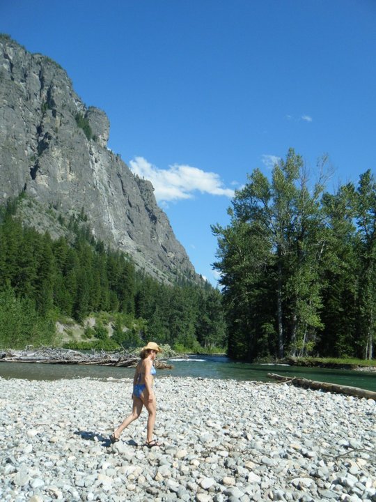 Relaxing on the Methow following the mornings shenanigans.