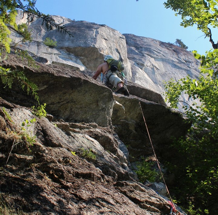 Casey on 1st pitch Squamish Buttress